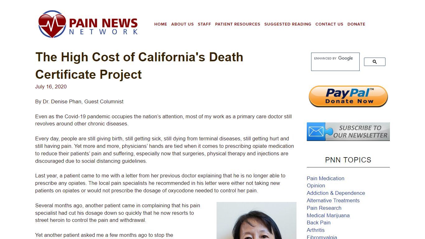 The High Cost of California's Death Certificate Project - Pain News Network